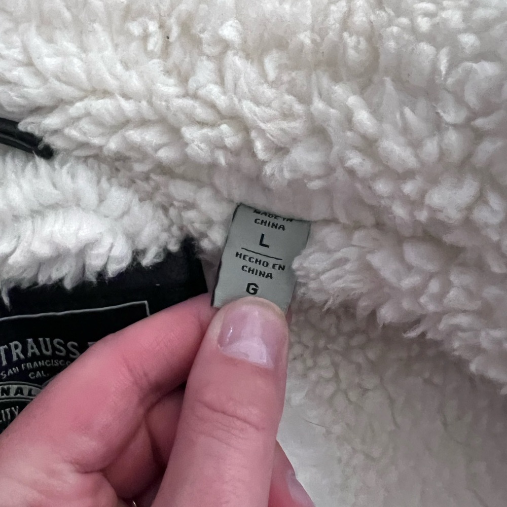NEW Levi’s Leather Sherpa Bomber Jacket - Picture 4 of 6
